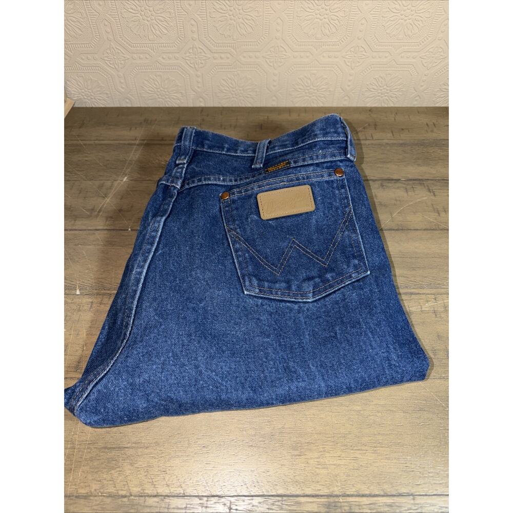 Wrangler Jeans Cowboy Rodeo Denim Mens Sz 34x38 13MWZ Freshly Washed Dark Blue